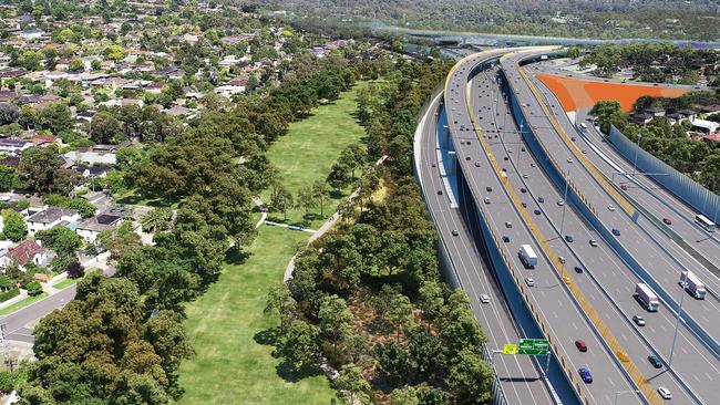 Artist impression of North East Link tree plantings along Koonung Creek and Koonung Trail. Picture: Supplied