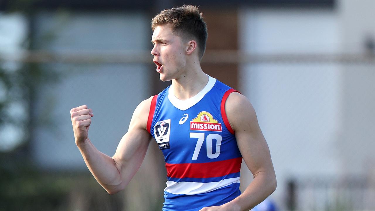 Lewis played four games for Footscray and four games for Casey in the VFL. (Photo by Jonathan DiMaggio/AFL Photos)