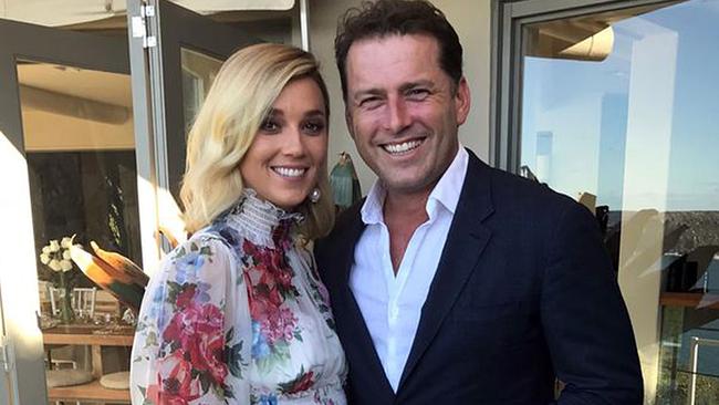 Jasmine Yarbrough and Karl Stefanovic pictured together at their commitment ceremony.