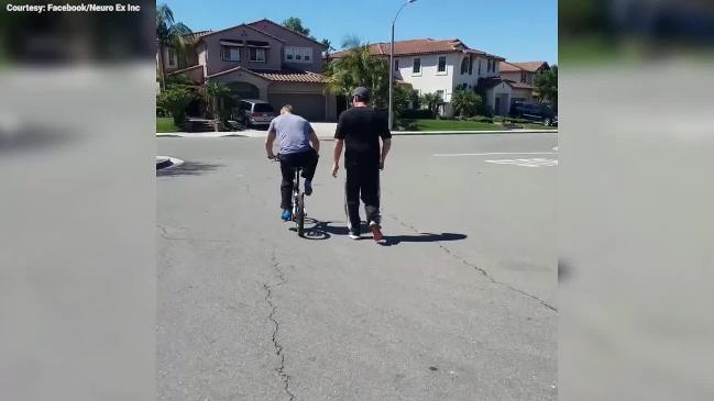 Sam Willoughby rides BMX bike for first time