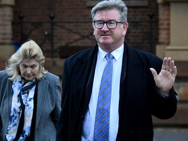 Journalist Steve Barrett maintains his innocence as he leaves the Supreme Court in Sydney. Picture: NCA NewsWire/Joel Carrett.