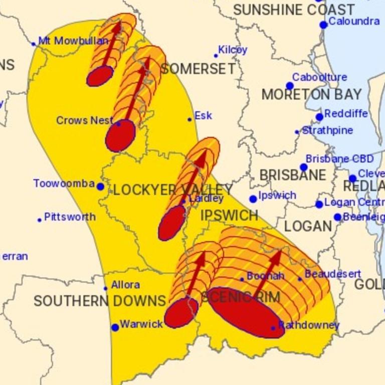 Multiple storm fronts moved across southeast Queensland on Friday. Picture: BOM