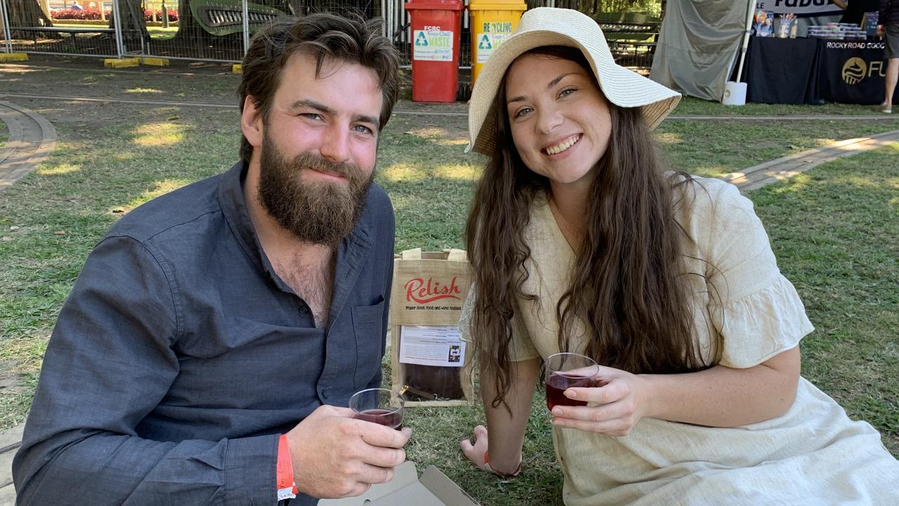 Jamie Spadina and Marta Hackett from Maryborough enjoy the afternoon at Relish Food and Wine Festival. Photo: Stuart Fast