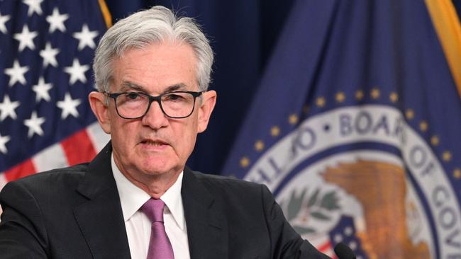 More rate rises are predicted as the US Federal Reserve, chaired by Jerome Powell tries to control inflation levels. Picture: Mandel Ngan/AFP