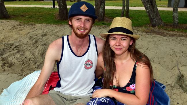 Dan and Amy bring in the New Year on the Noosa River in 2015. Picture: Geoff Potter.