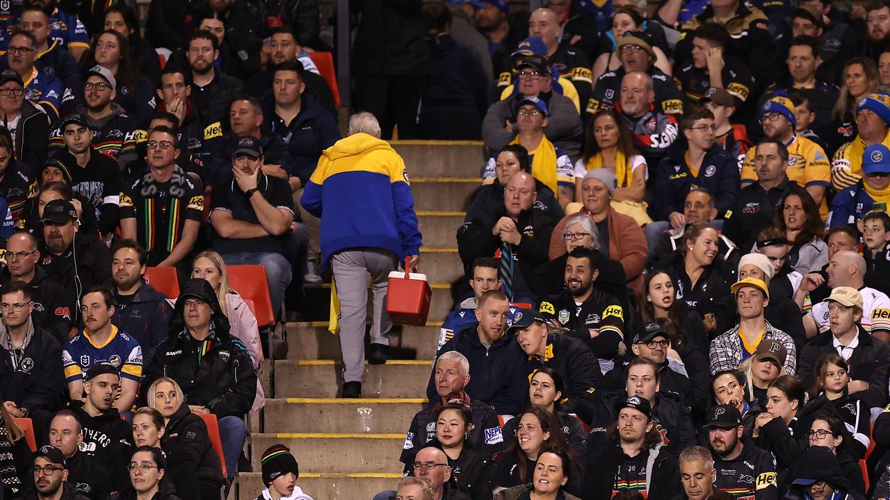 Eels fans want a reason to stay until the final whistle on Friday night. Picture: Mark Kolbe/Getty Images