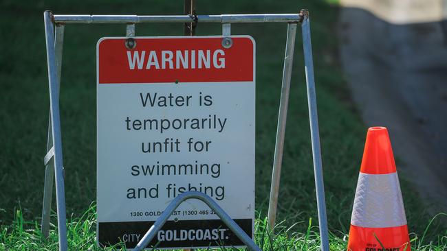 A major sewerage leak has occurred on the Albert River, Yatla. Picture: Glenn Campbell