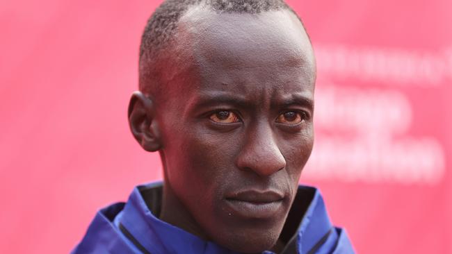 CHICAGO, ILLINOIS - OCTOBER 08: Kelvin Kiptum of Kenya looks on after winning the 2023 Chicago Marathon professional men's division and setting a world record marathon time of 2:00.35 at Grant Park on October 08, 2023 in Chicago, Illinois. (Photo by Michael Reaves/Getty Images) Men's marathon world record holder, Kelvin Kiptum, 24, has died in a road accident in his home country alongside his coach, Rwanda's Gervais Hakizimana.