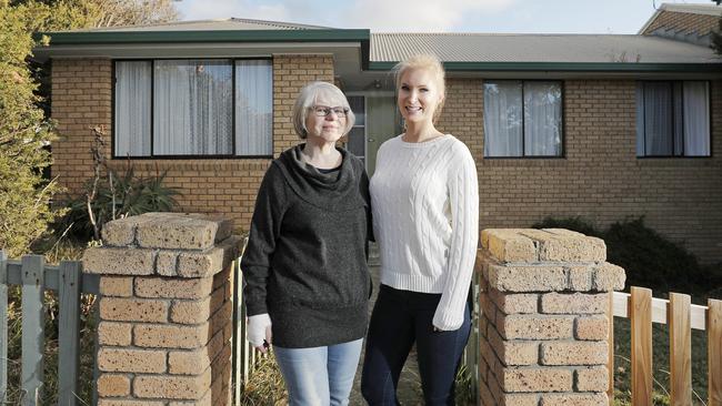 Neuroscientist Dr Lila Landowski with her mother Krystyna Landowski at the public housing home where Lila grew up and where her mother has lived for more than 30 years. Picture: PATRICK GEE