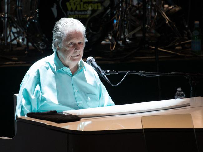 (FILES) Brian Wilson, leader and co-founder of the rock band the Beach Boys, performs on the  Pet Sounds: The Final Performances Tour at ACL Live on May 13, 2017 in Austin, Texas. Beach Boys founder Brian Wilson is suffering from dementia and his family wishes to place him under the guardianship of his agents following the recent death of his wife, several US media revealed on February 16. The 81-year-old musician, whose band produced the soundtrack to the Californian myth of the sixties, has been "diagnosed with dementia", his agent Jean Sievers told the New York Times. (Photo by SUZANNE CORDEIRO / AFP)