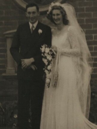 Roy with wife Lorna on their wedding day. Lorna passed away in November. Picture: Supplied.