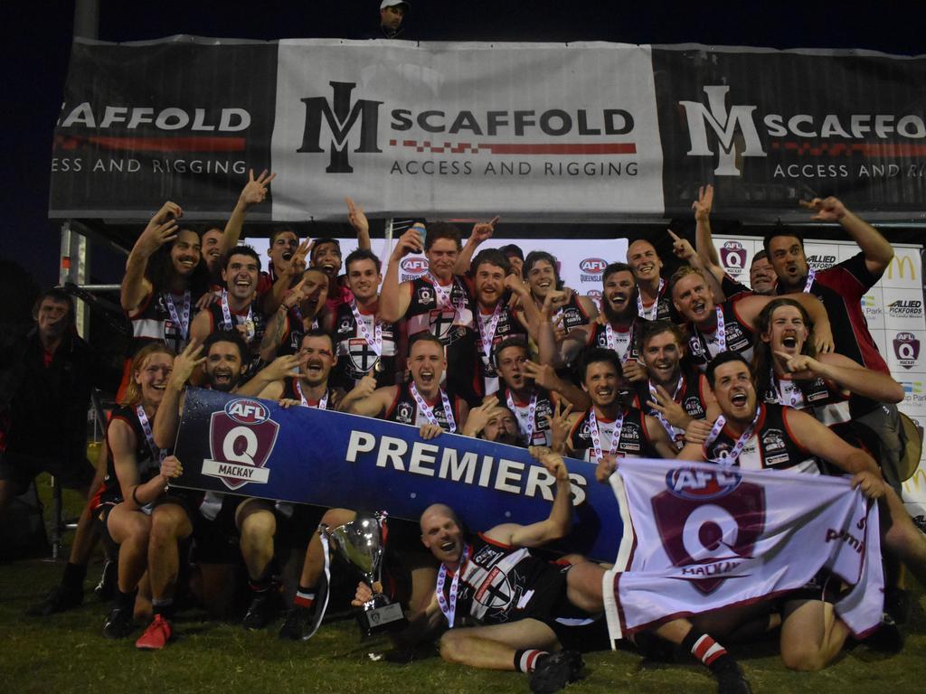 The North Mackay Saints are AFL premiers after defeating Mackay Magpies by one point, September 11, 2021. Picture: Matthew Forrest