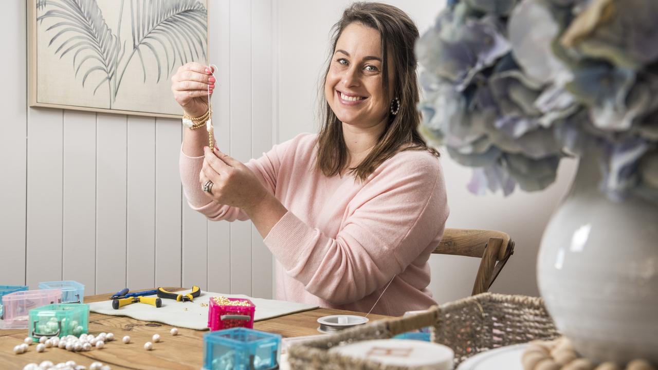 Toowoomba’s Jess Hayes is set to launch new business Boutiqo specialising in handmade pearl jewellery. Picture: Kevin Farmer