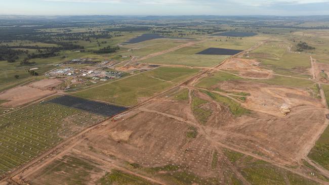 Aerial view of the Stubbo solar project under construction near Gulgong. Picture by Max Mason-Hubers