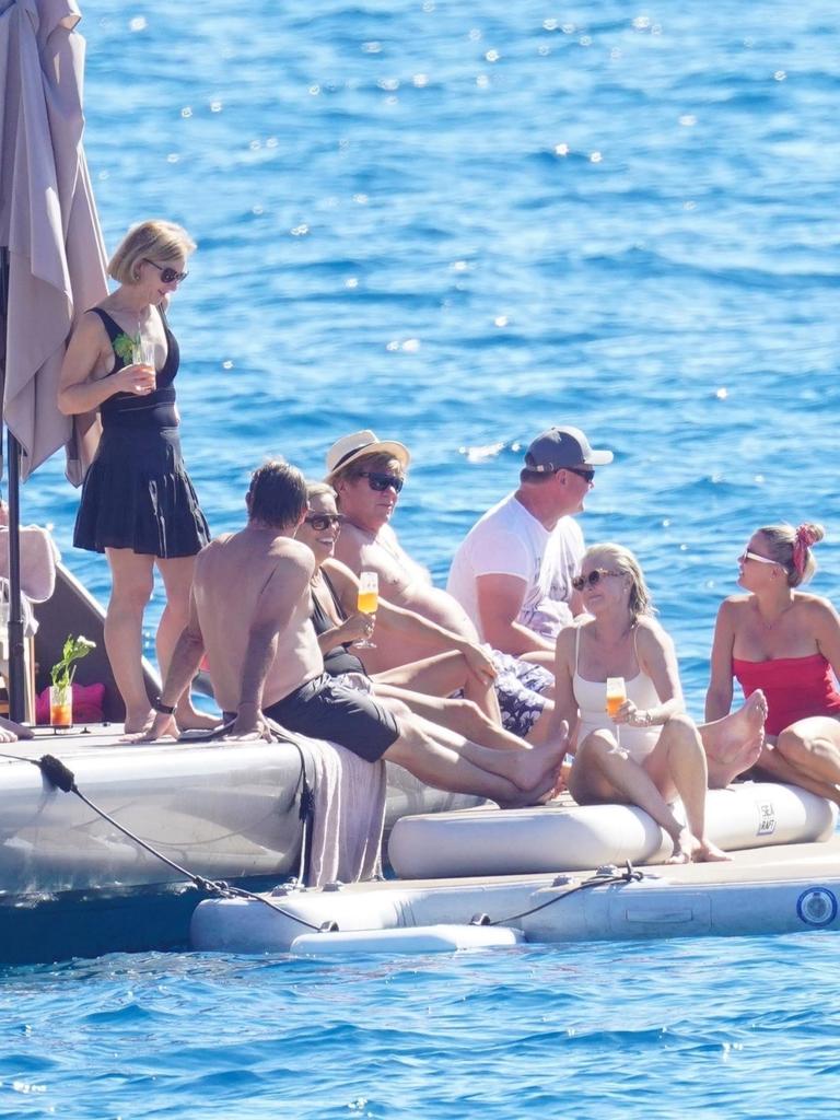 Anthony Bell hosts friends on the Ghost III, Antibes, South of France. Richard Wilkinson and girlfriend Nicola Dale in September 2023, also spotted was Anthony's new girlfriend Annika Martyn. Photo: Backgrid.