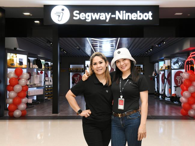 Segway-Ninebot team members Jerell Flores and Kim Tran. Picture: Shae Beplate.