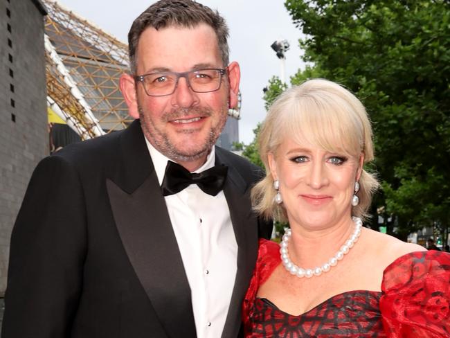 Former Premier Dan Andrews and wife Catherine at the 2023 NGV Gala Red Carpet arrivals, welcomes the opening of NGV Triennial 2023.                    Picture: David Caird