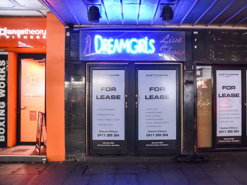 Strip joints are out, gyms and juiceries are in: The long-closed strip club DreamGirls is the vacant neighbour to an Orangetheory gym. Picture: Flavio Brancaleone