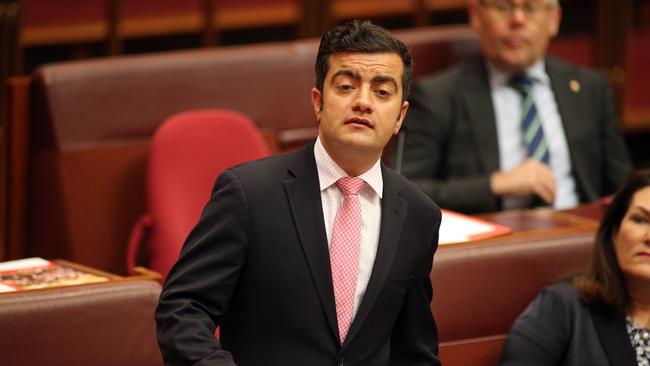 Dasher in disgrace: The jig may be up for Senator Sam Dastyari, as he considers a job in media. Picture: Gary Ramage