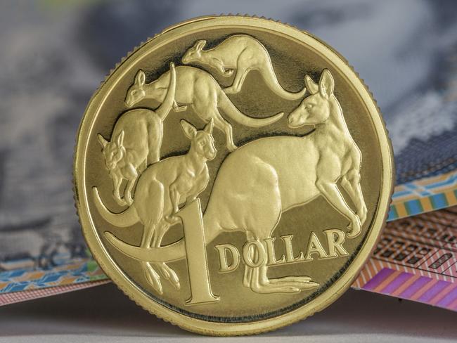 Generic photo of one Australian dollar. cahh currency coin $1. Picture: istock