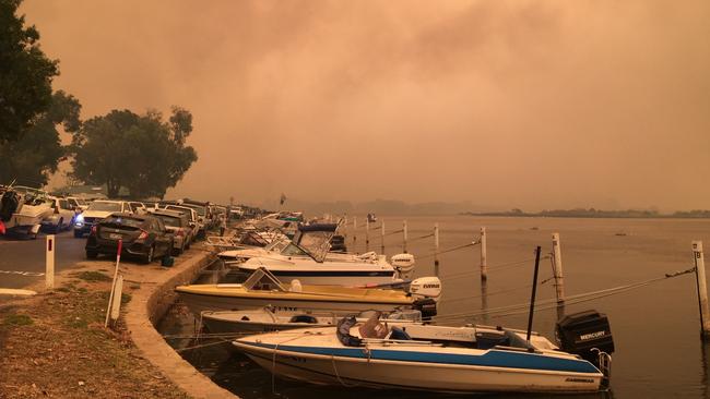 An image of Mallacoota at about 1.20pm. Picture: Cassandra Smith