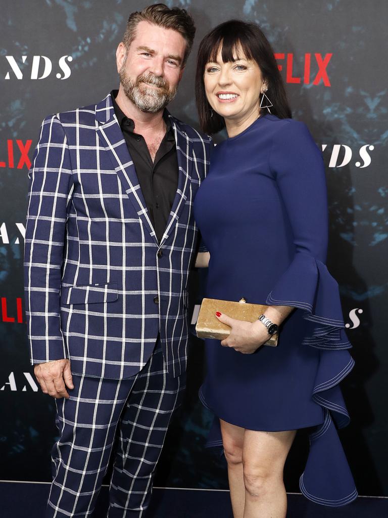 Nathan Mayfield and Tracey Robertson of Hoodlum Entertainment at the world premiere of Netflix original series Tidelands at GOMA Brisbane. Picture: Josh Woning/AAP