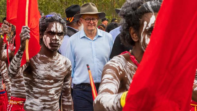 Anthony Albanese and the Labor government stand to lose so much if the referendum is lost, writes Dennis Shanahan. Picture: Getty Images