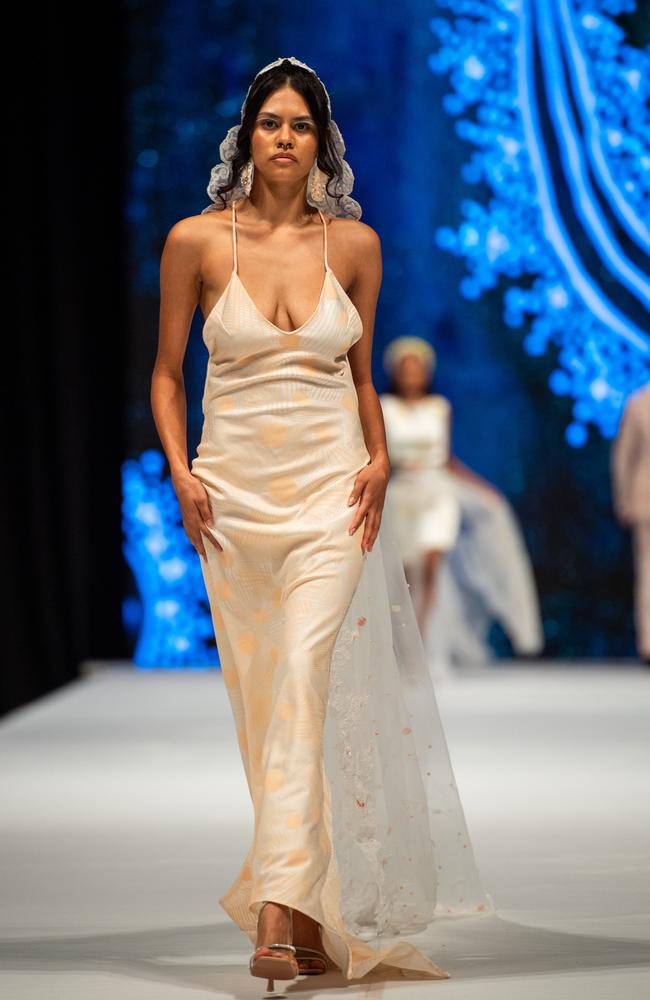 2024 Country to Couture at the Darwin Convention Centre showcases hand-designed First Nations fashion. Picture: Pema Tamang Pakhrin