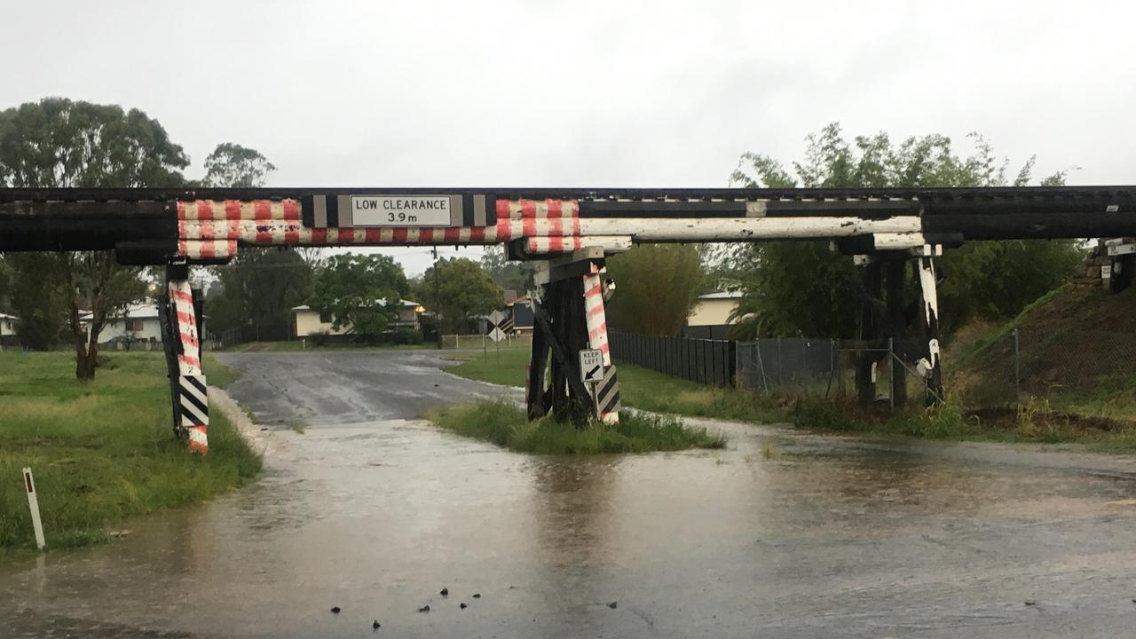 LIGHT TO BEGIN: The rain started out reasonably steady at the underpass near the backroad to Allora /Tessa Flemming