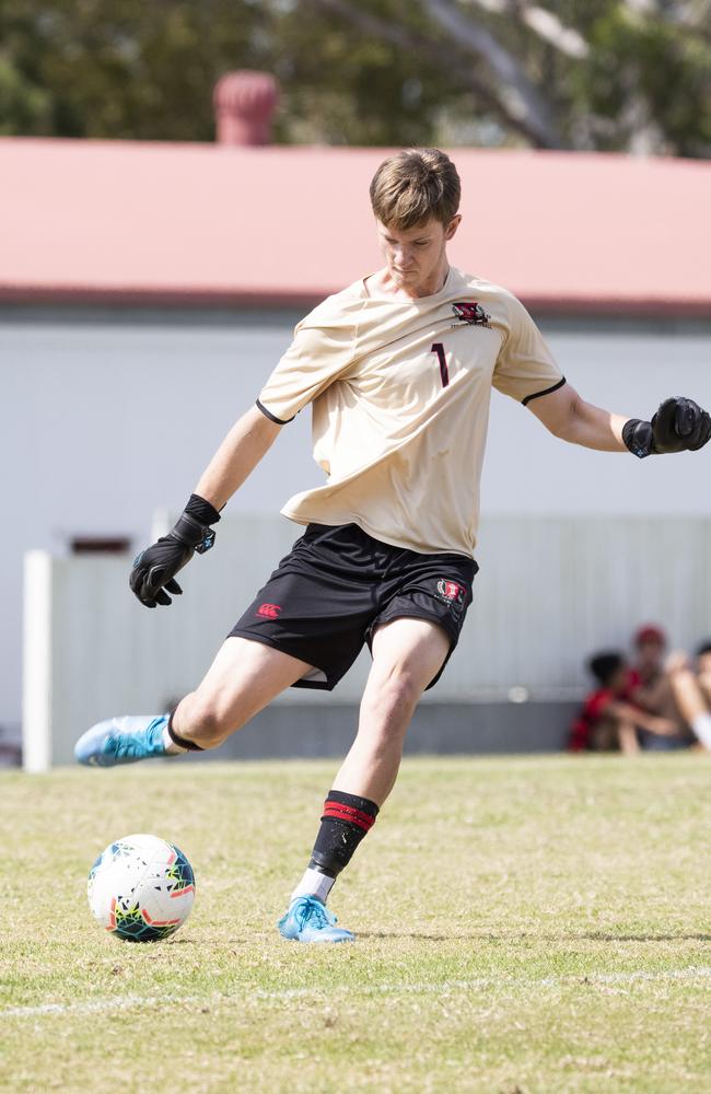 GPS First XI Football. St Joseph's Gregory Terrace vs The Southport School. GT GK #1 Mitch Edwards. 5 September, 2020. Picture: Renae Droop