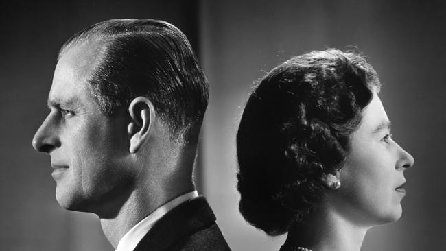 Queen Elizabeth and Prince Philip at Buckingham Palace. Picture: Donald McKague/Michael Ochs Archives/Getty Images