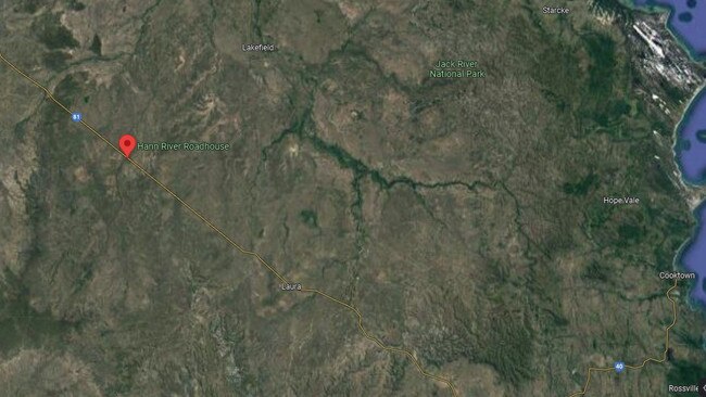 The boy was a passenger in a Toyota Landcruiser travelling on the Peninsula Development Road near the Hahn River Roadhouse, 82km north of Laura. Picture: Google Maps