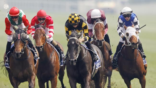 Jason Collett guides It's Me to victory in the Kosciuszko. Picture: Mark Evans/Getty Images