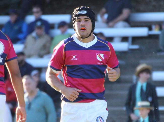 Angus Tagicakibau. GPS First XV rugby action between BBC and BSHS.