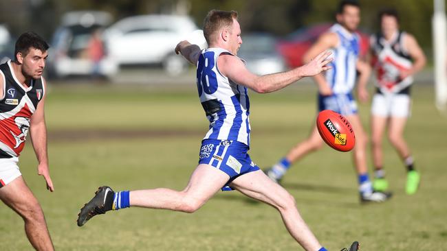 Blake Harkness in full flight for Langwarrin. Picture: Chris Eastman