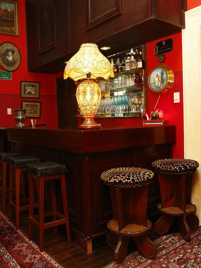 Afghan Lamp on the bar with 1970s style barstools. Picture: John Appleyard