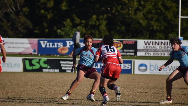 Renouf Shield action: Keebra Park v Palm Beach Currumbin.
