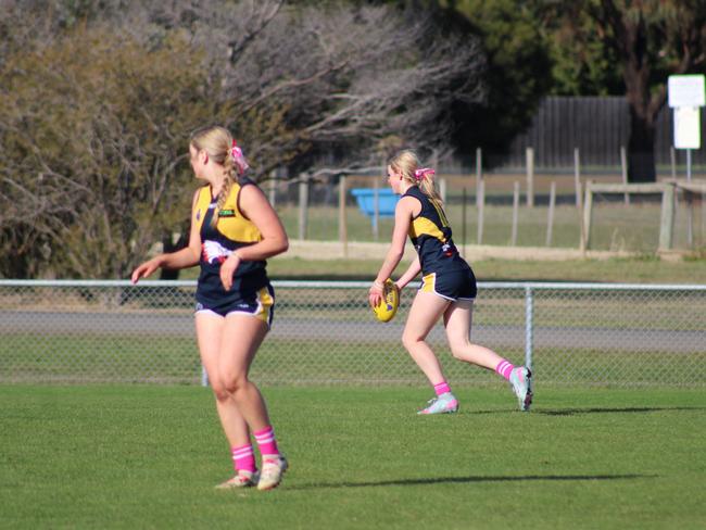 SFLW Community League - Action from Sorell v St Virgils during the annual Pink Sock-Carolyn Birch Memorial Match. Picture: Jake Garland