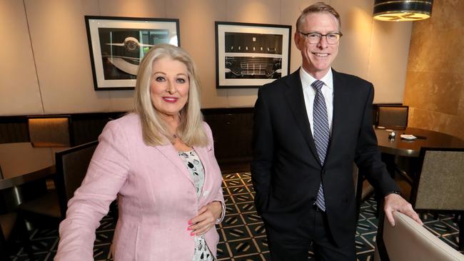 Crown Resorts chair Helen Coonan with Ken Barton. Picture: David Geraghty