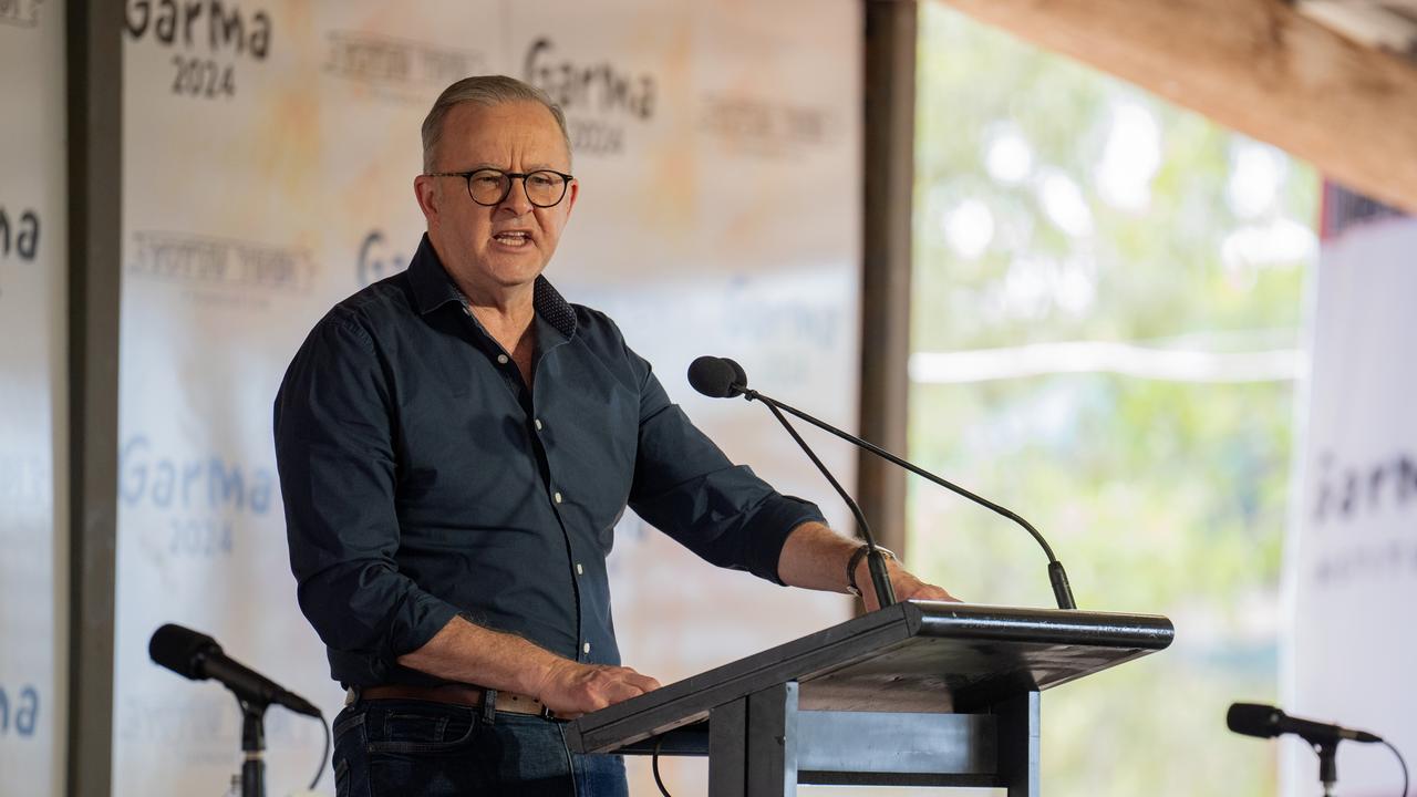 The Prime Minister attended the Garma Festival in East Arnhem on Saturday before a prerecorded interview on Insiders. Picture: Yothu Yindi Foundation/Nina Franova via NewsWire