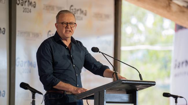 The Prime Minister attended the Garma Festival in East Arnhem on Saturday before a prerecorded interview on Insiders. Picture: Yothu Yindi Foundation/Nina Franova via NewsWire