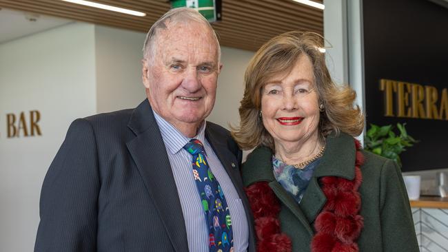 Retiring trainer Peter Jolly and wife Helen. Picture: Makoto Kaneko