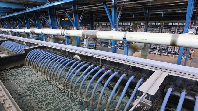 Inside the Adelaide desalination plant.