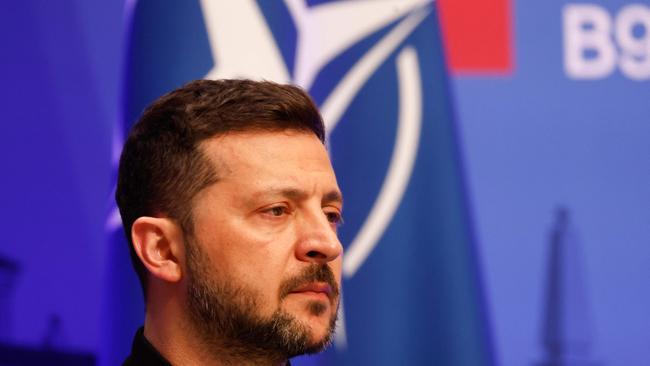 Ukrainian President Volodymyr Zelensky posted a video from the emergency services showing destroyed cars and the body of a victim lying on the road. Picture: AFP