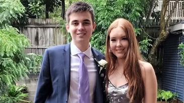 Nick Fraser and Rhiannon Smith, ready for a night of relaxing at the Terrace 2022 formal.