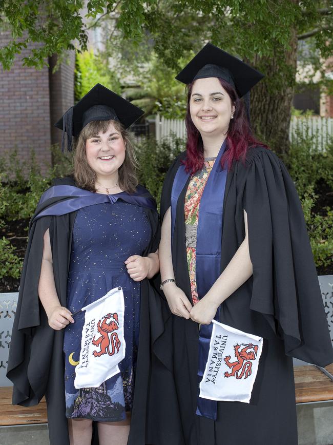 Crystal Coleman and Bridget Kearney at the UTAS Graduation at Launceston. PICTURE CHRIS KIDD