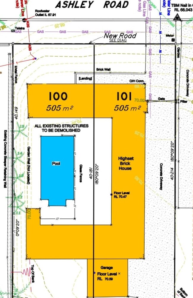 Development plans show how the lot will be divided after the castle is demolished.