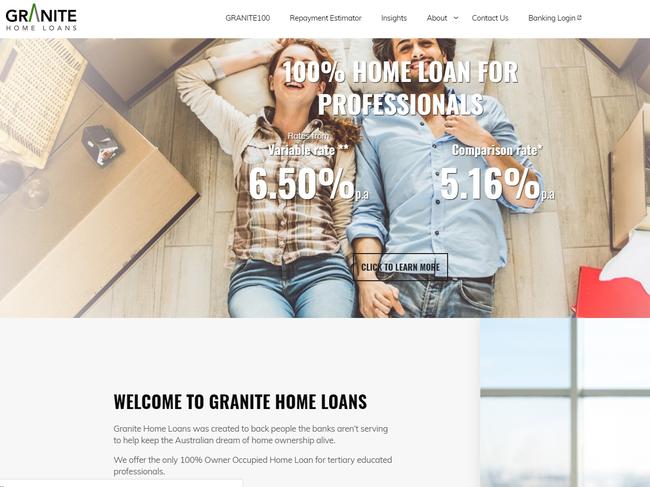 Granite Home Loans has rolled out a 100 per cent home loan where no deposit is needed. 