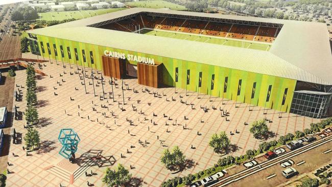 An artist impression of a plan on how to create a 20,000-seat rectangular stadium at Barlow Park in Cairns, as well as other major sporting and associated infrastructure including fields, courts, extensive parking and athletics tracks. PICTURE: SUPPLIED