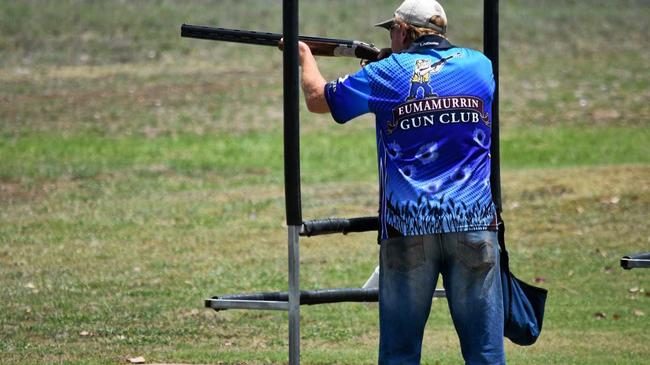 LINE THEM UP: A Eumamurrin Gun Club shooter lines up his perfect shot. Picture: Ellen Ransley